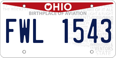 OH license plate FWL1543