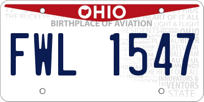 OH license plate FWL1547