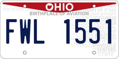 OH license plate FWL1551