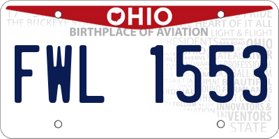 OH license plate FWL1553