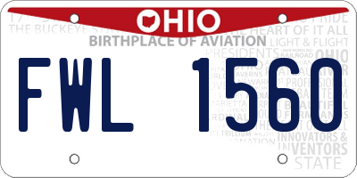 OH license plate FWL1560