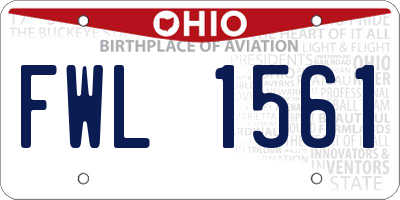 OH license plate FWL1561