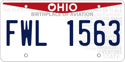 OH license plate FWL1563