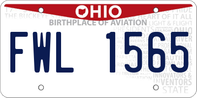 OH license plate FWL1565