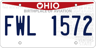 OH license plate FWL1572