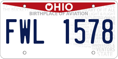 OH license plate FWL1578