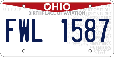 OH license plate FWL1587