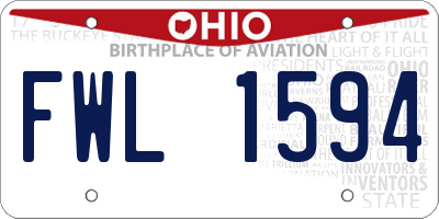OH license plate FWL1594
