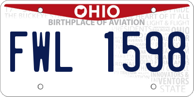 OH license plate FWL1598