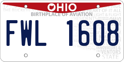 OH license plate FWL1608
