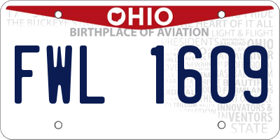 OH license plate FWL1609