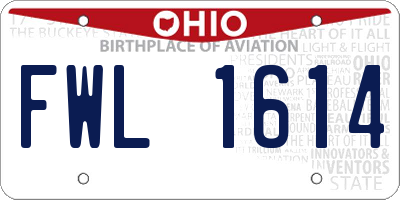 OH license plate FWL1614