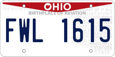 OH license plate FWL1615