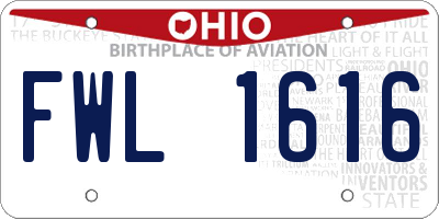 OH license plate FWL1616