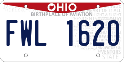OH license plate FWL1620