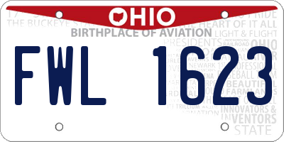 OH license plate FWL1623
