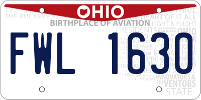 OH license plate FWL1630