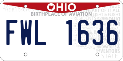 OH license plate FWL1636