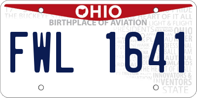 OH license plate FWL1641
