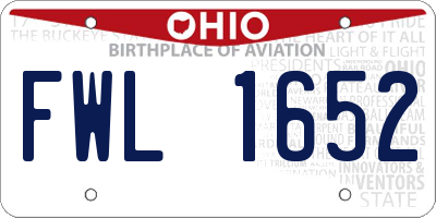 OH license plate FWL1652