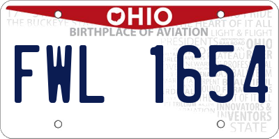 OH license plate FWL1654