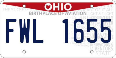 OH license plate FWL1655