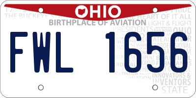 OH license plate FWL1656