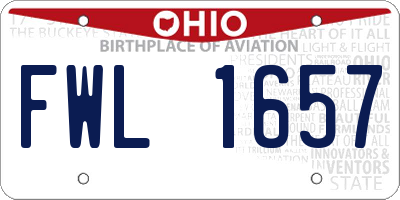 OH license plate FWL1657