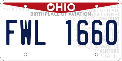 OH license plate FWL1660