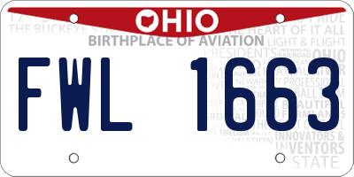 OH license plate FWL1663