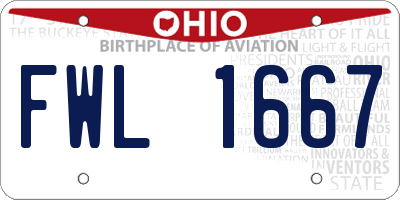 OH license plate FWL1667