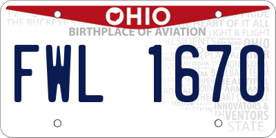 OH license plate FWL1670
