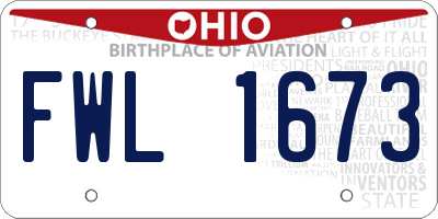 OH license plate FWL1673