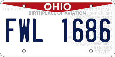 OH license plate FWL1686