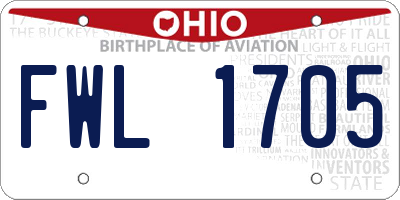 OH license plate FWL1705