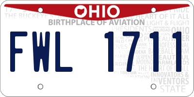OH license plate FWL1711