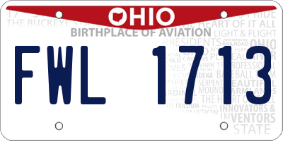 OH license plate FWL1713
