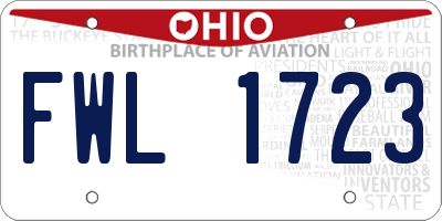 OH license plate FWL1723