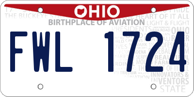 OH license plate FWL1724