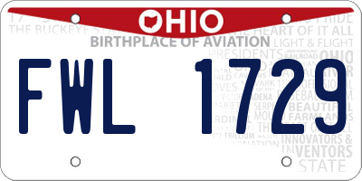 OH license plate FWL1729