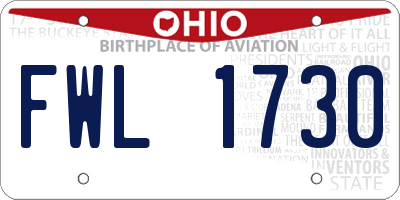 OH license plate FWL1730