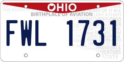 OH license plate FWL1731