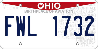 OH license plate FWL1732