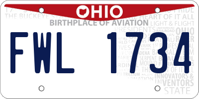 OH license plate FWL1734
