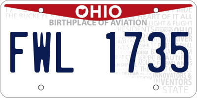 OH license plate FWL1735