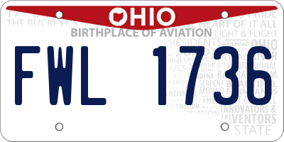 OH license plate FWL1736