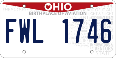 OH license plate FWL1746