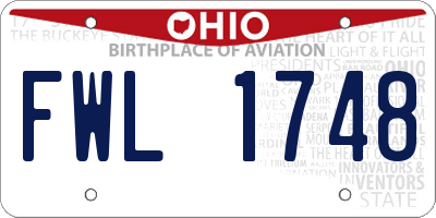 OH license plate FWL1748