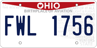 OH license plate FWL1756