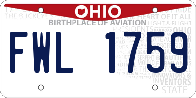 OH license plate FWL1759
